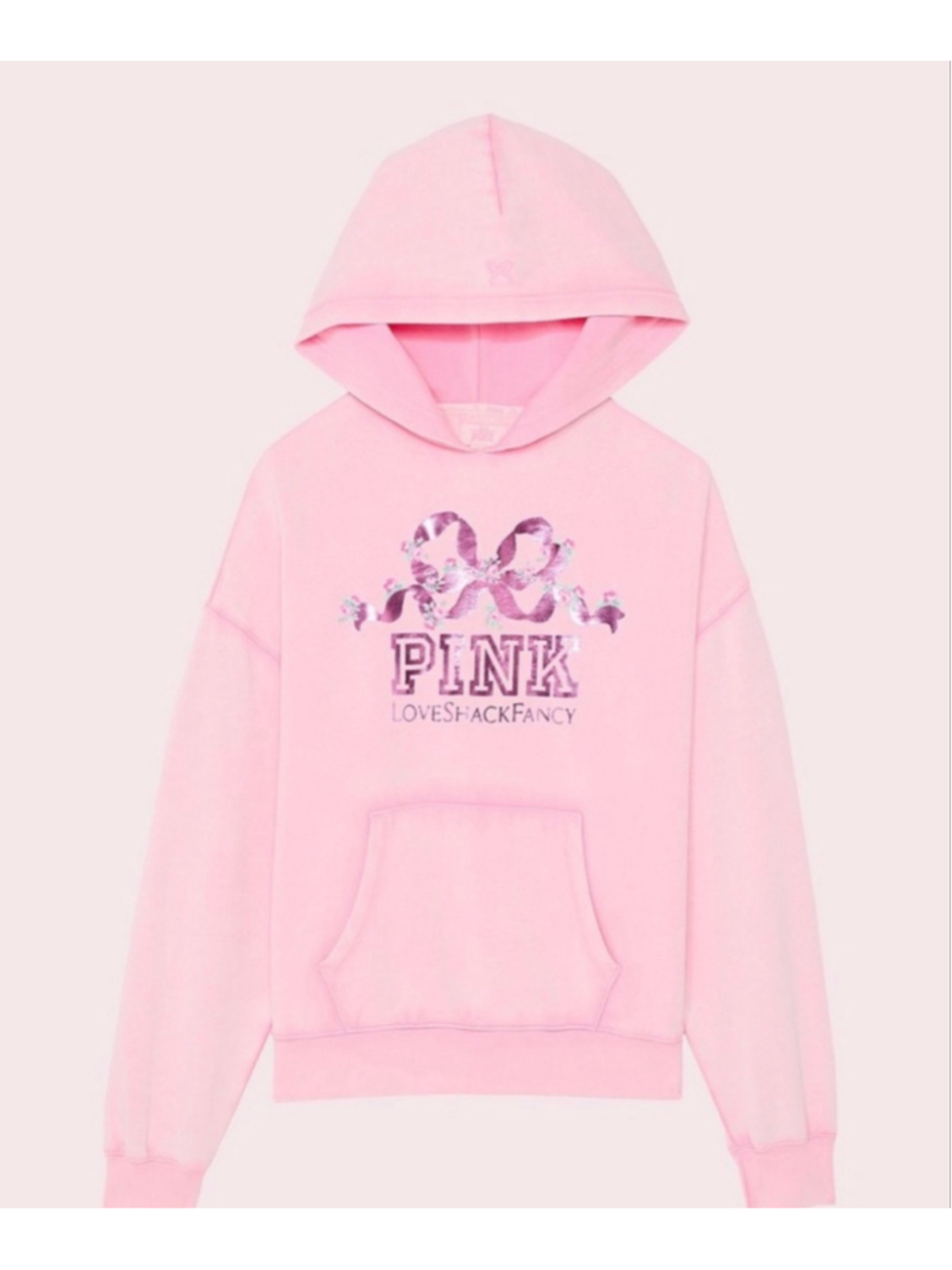 Pink X LoveShackFancy Oversized Sweat Shirt Pink Lollipop Wash Large SKU758